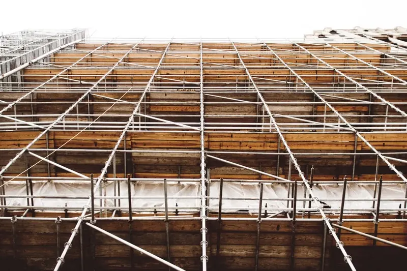 Scaffolding on a building facade